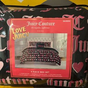 Juicy Couture Black and Pink Comforter Set